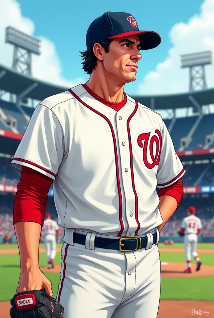 Baseball Manager Black Hair An illustration