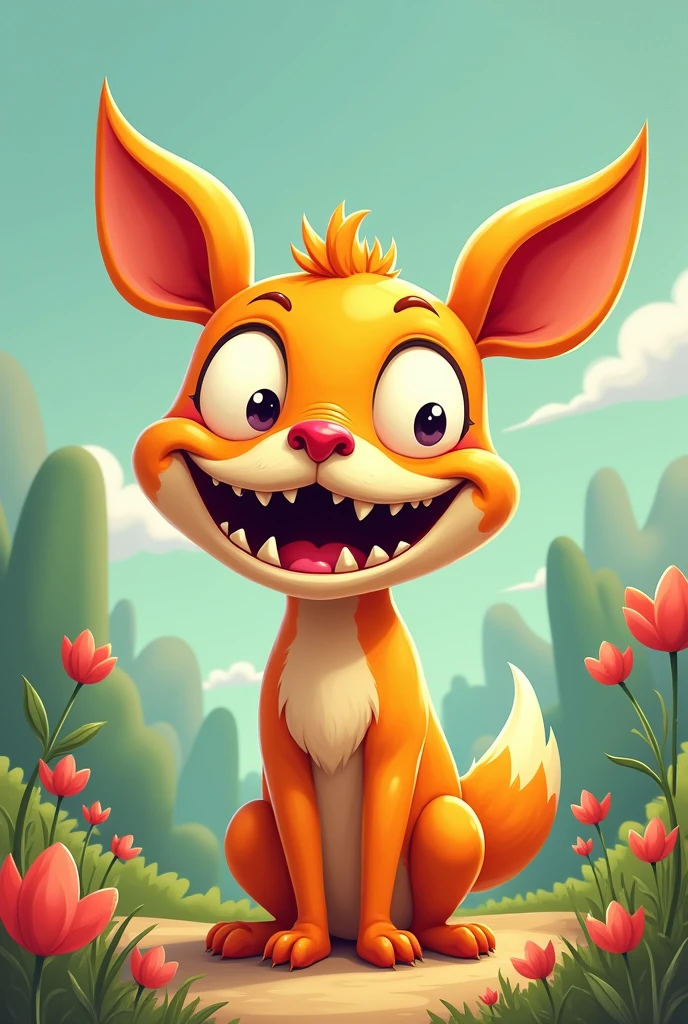 Create me a cartoon-style character that looks cute but is actually horror.