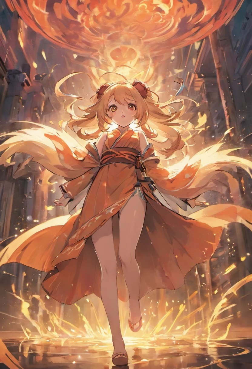 best quality,masterpiece,Ultra-high resolution,(photoactual:4:0),An oriental nine-tailed spirit fox woman.long hair shawl,Wear cool clothes,apron,Cooking in the kitchen