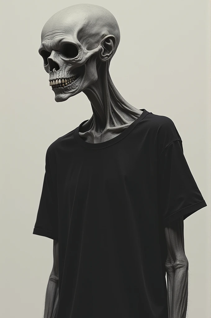 Very skinny black guy, thin legs, black shirt, sick face