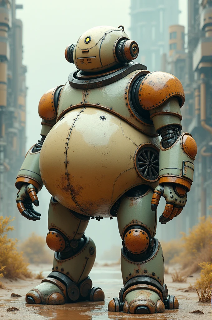 Fat robot with hand in pocket