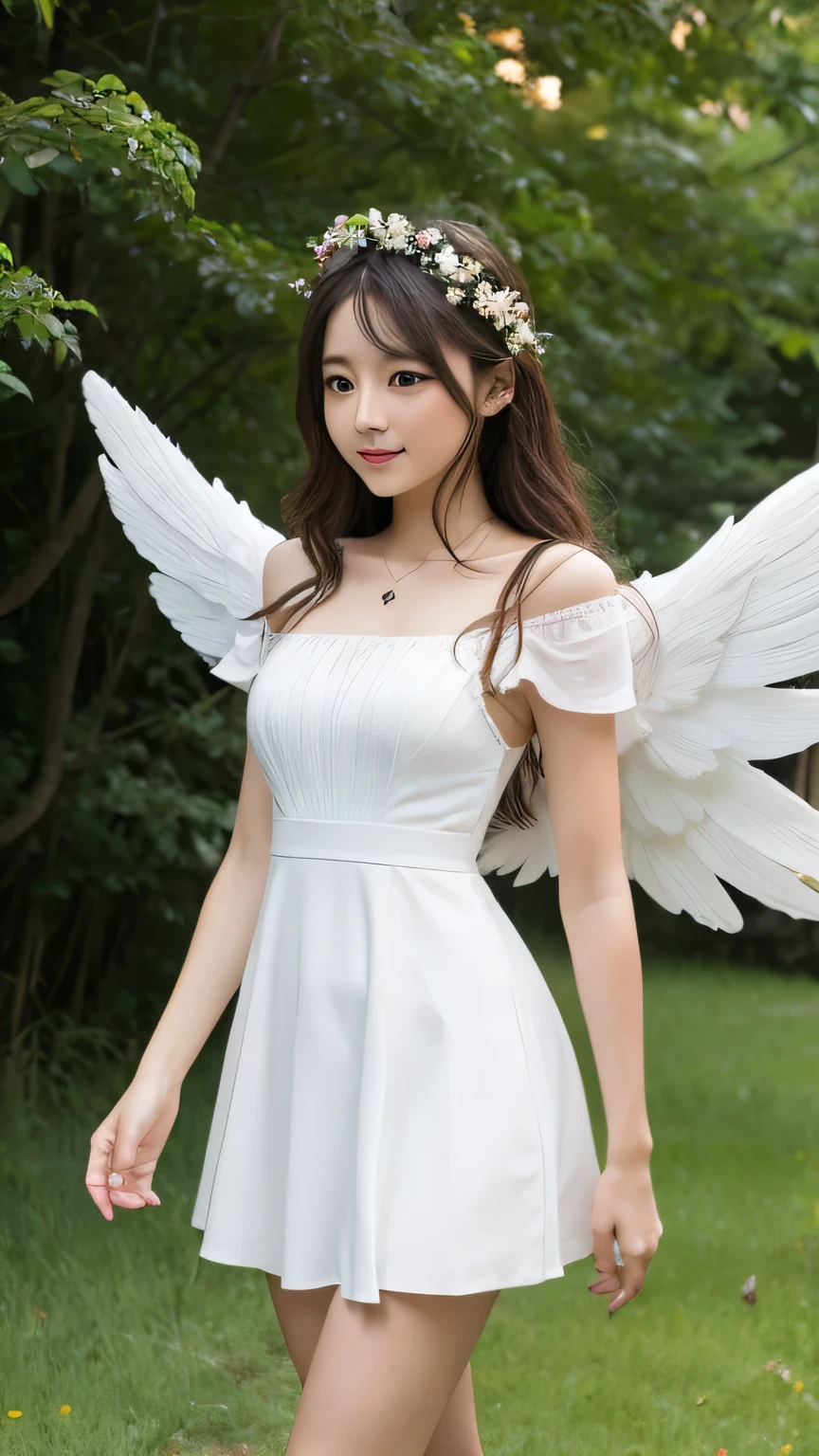 Angel&#39;s wing, Spread your wings, Big Wings, One person, Detailed wings, Wings with feathers, Delicate Wings, Beautiful Wings, Mysterious Wings, Bright wings, Luminous wings, Sparkling wings, Translucent wings, Iridescent Feathers, Winged figures, Winged female, winged god, Winged Angel, Heavenly Person, Heavenly Man, The existence of God, spiritual figures, Fantasy art, Digital Art, 8k, Very detailed, Realistic, Ultra-realistic, Cinema Lighting, Vibrant colors, Dramatic lighting, Dramatic contrast, Dramatic Shadows, dramatic highlights