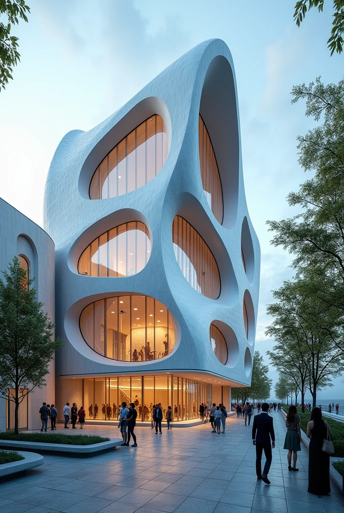 It uses geothermal heat and hydroelectric power.、The exterior is stylish and shows the high level of technology.、people々A public building beloved by。