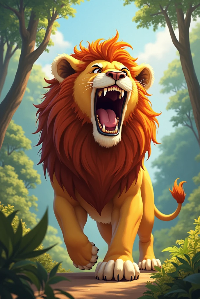 Children Pictures Story: roaring lion