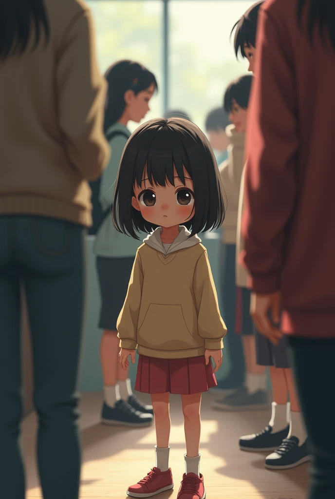 Imagine a shy girl among her peers