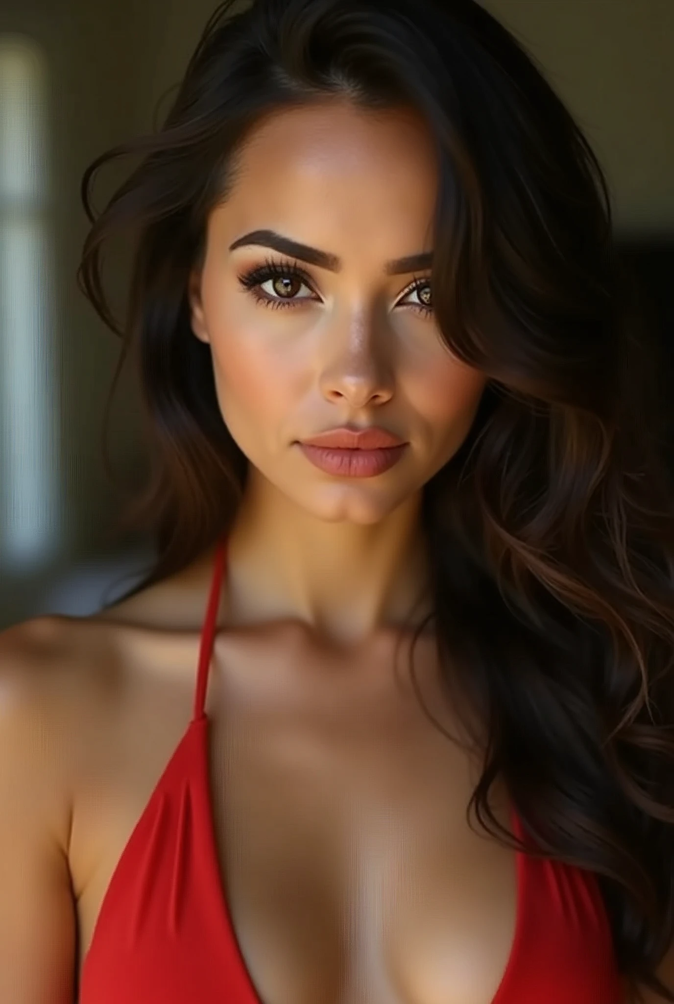 woman with a beautiful face, latina , sexly, that makes you want sex