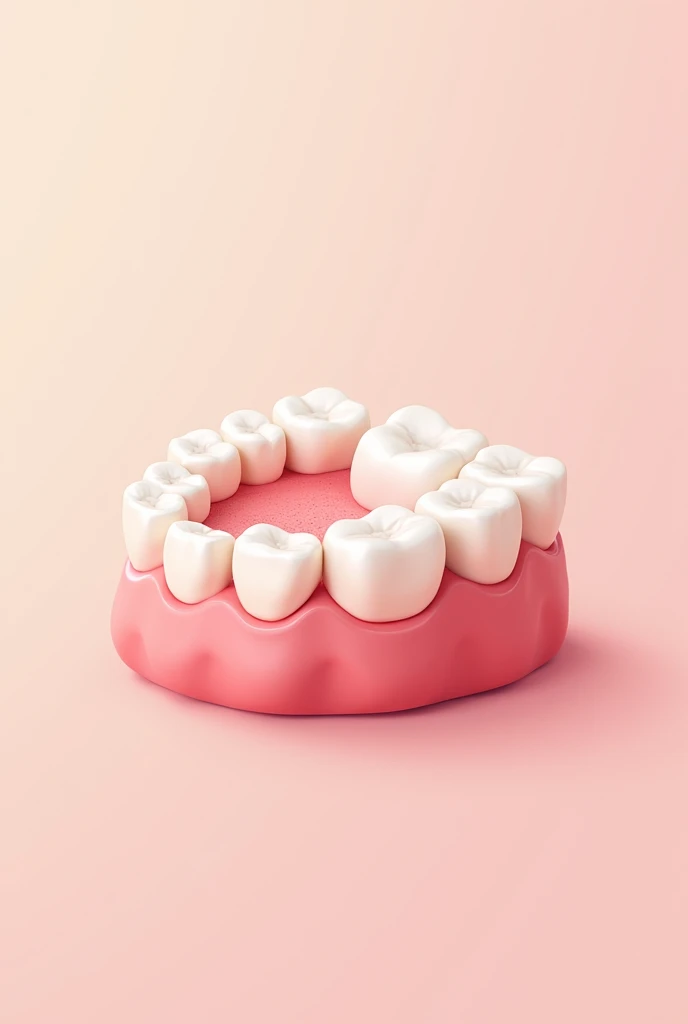 as a dental book illustrator, make a 2d flat style with pastel colors of healthy gum tissue, make it without background