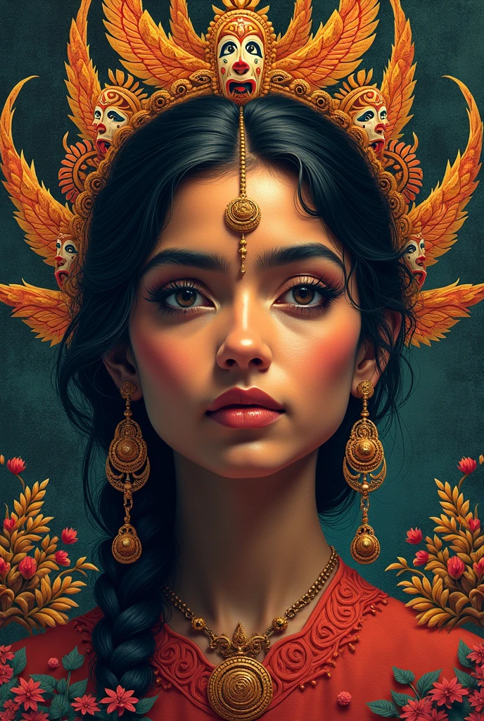 A portrait poster and then add Kerala art forms as bg