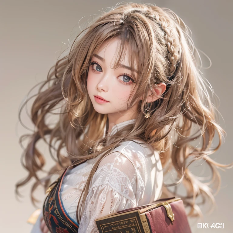 librarian、Clean look、White blouse、Tight Skirt、Glasses(masterpiece:1.3), (8k, Realistic, RAW Photos, Best image quality: 1.4), Japanese 、26 years old,(Random Hairstyles:1.2)、Cleavage:1.2、Highly detailed face、Attention to detail、double eyelid、Chest to chest、Sharp focus:1.2、Beautiful woman:1.4、Light brown hair、Highest quality、masterpiece、Ultra-high resolution、(Realistic:1.4)、Highly detailed and professionally lit smiles、She is looking for a book、Braiding、Remember
