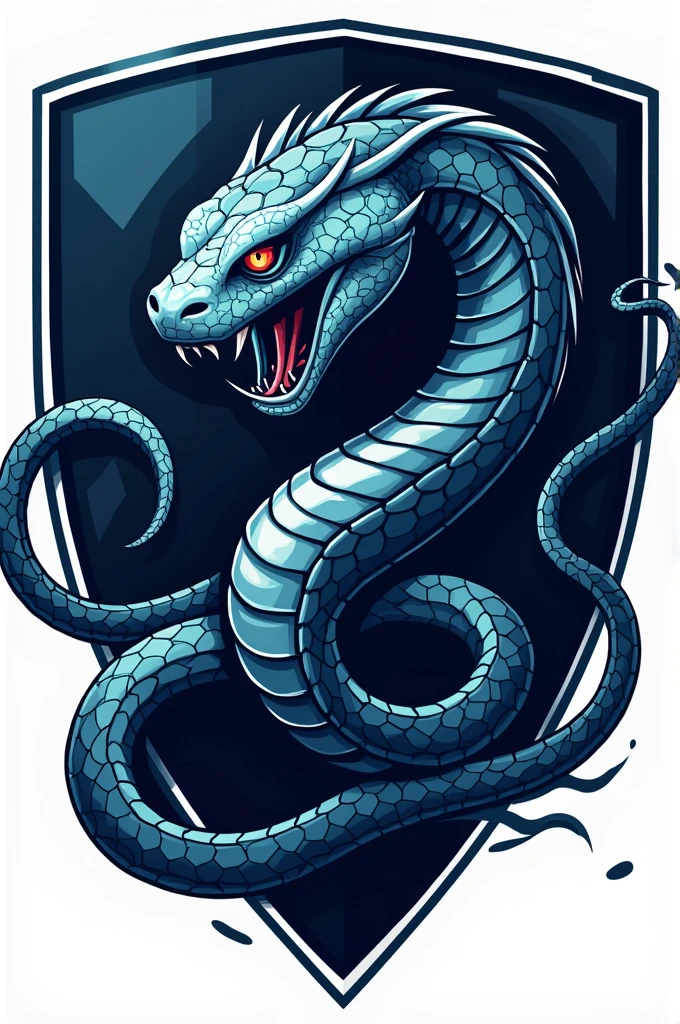 I want a futsal team shield with a snake as a mascot and the name written eighth year and underneath interclass 2024