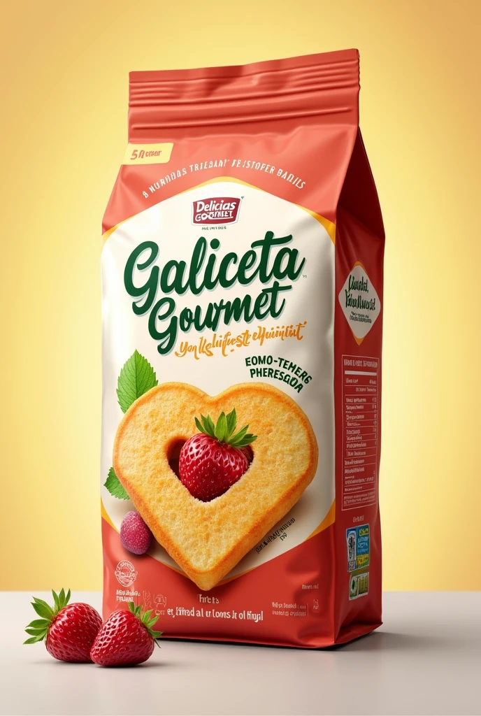 (photorealism:1.2), Create high-quality cookie packaging to launch on the market "Whole wheat biscuits with dried fruit" the company is called "Gourmet Delights" Take into account protection factors, Ingredients, presentation, sustainability. Keep in mind that it is in Colombia and all the steps necessary to bring it to market, but it should be in Spanish and attract attention.