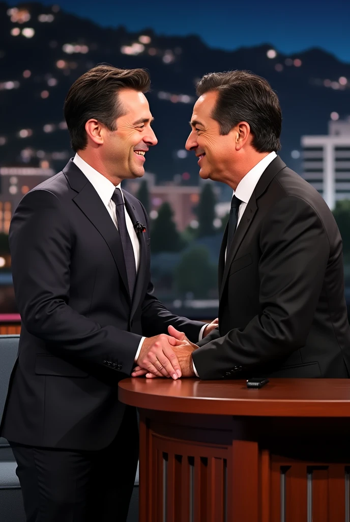 Jimmy Fallon smiling at Al Pacino