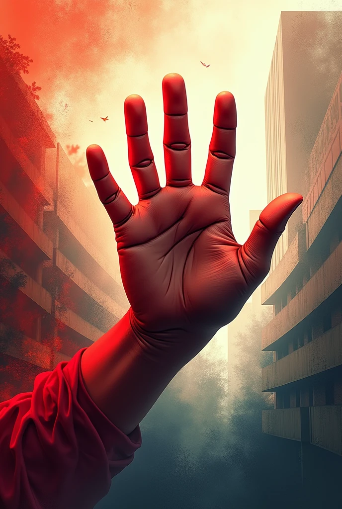 This image is on the theme of anti ragging in college campuses. It should have a hand like that says 'no' or 'stop'. It should be creative and new