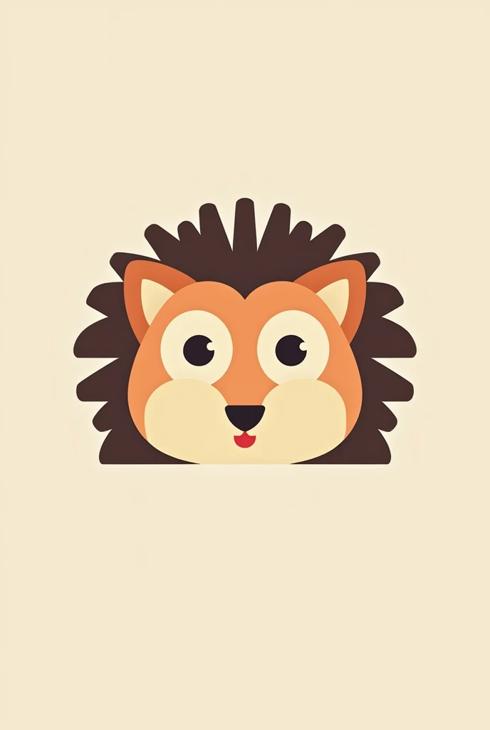 Make me a hedgehog face with a level of abstraction, circles or square