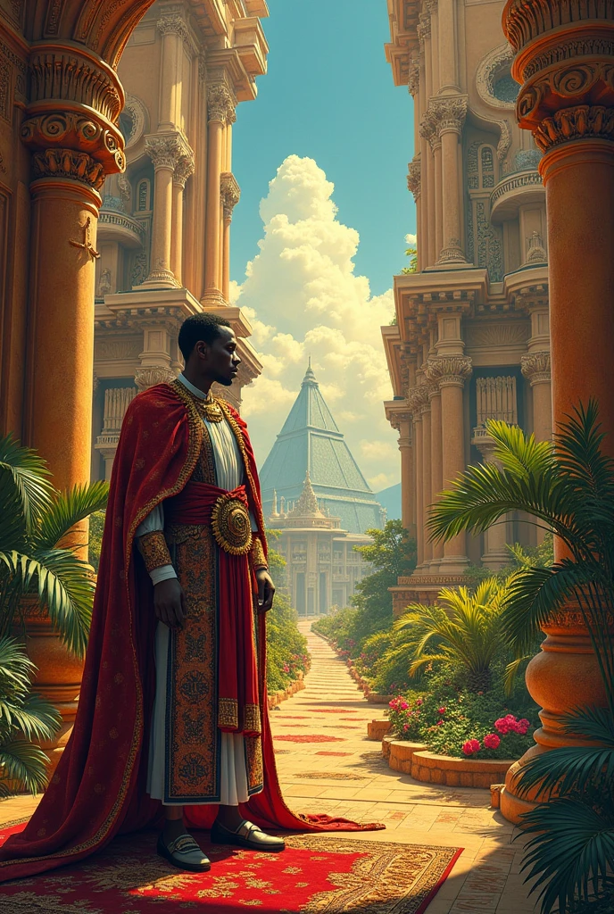 Simple African Baroque scenery drawing