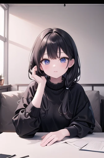 (masterpiece, Highest quality), one person's, Deep Purple Tapered Fade and Textured Side Part, Large Breasts, Black Hair、naked、Nipples, sitting on a bench in a crowded street, Observe people with curiosity.