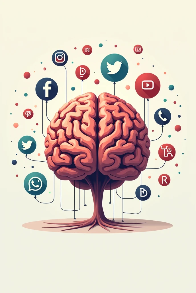 vector of a brain which was after concerned about facebook,instagram,youtube,whats app but before only concerned with the development of the country