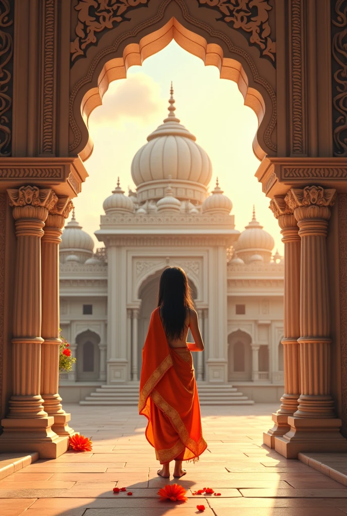 A girl in Vrindavan Prem Mandir
