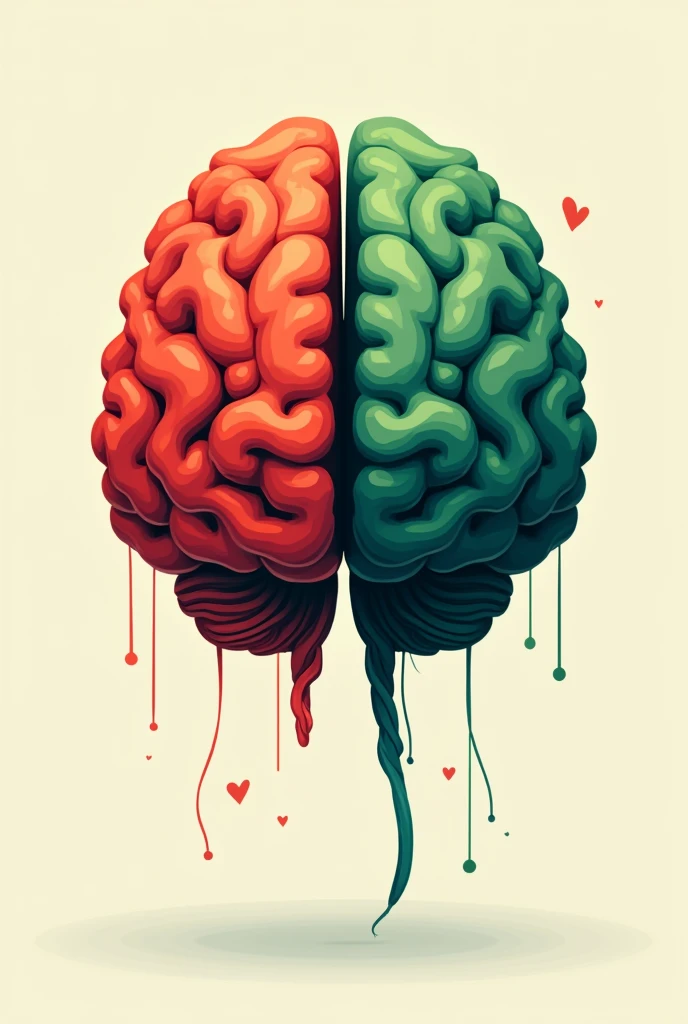 vector of a brain in red and green which was after concerned about facebook,instagram,youtube,whats app but before only concerned with the development of the country