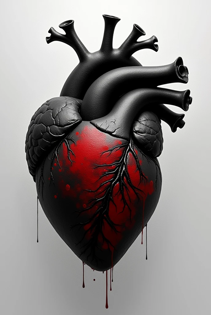 Another might have a picture of a realistic black and white heart and some red parts having deep meaning.