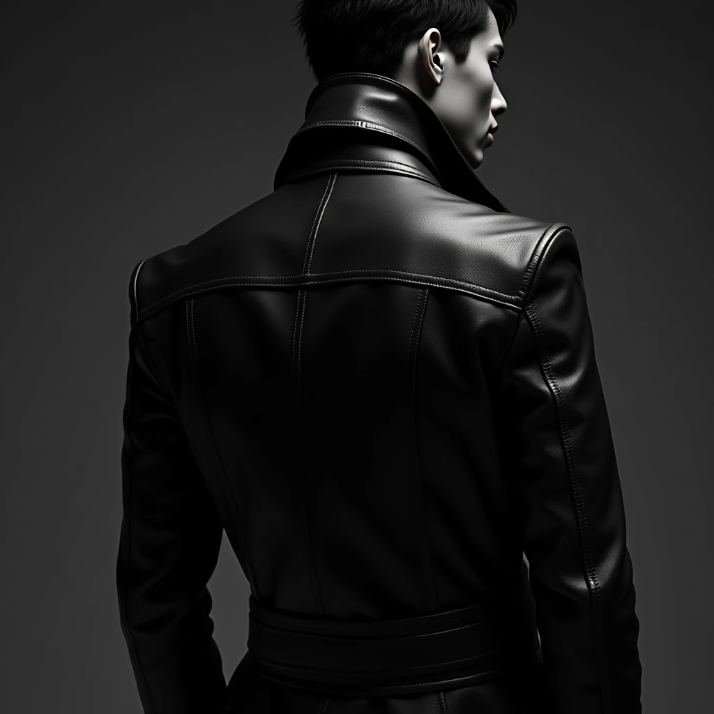 Black Leather Jacket, black and white photography, timeless elegance, classic aesthetic, dramatic contrasts, emphasizing shapes and textures, evoking nostalgia, focusing on light and shadow, monochromatic storytelling, capturing mood and emotion, artistic expression, minimalist compositions, conveying depth and atmosphere, timeless beauty, (best quality, masterpiece, photorealistic), very aesthetic, perfect composition, intricate details, ultra-detailed, vivid colors