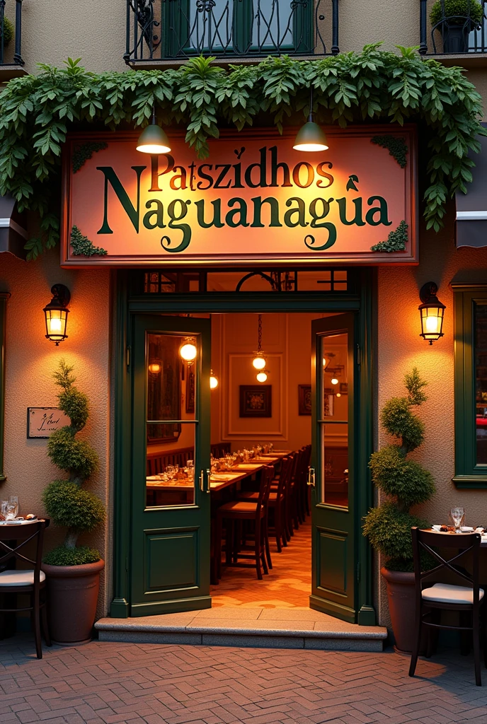 Create a high quality image for an Italian restaurant that says pastichos naguanagua