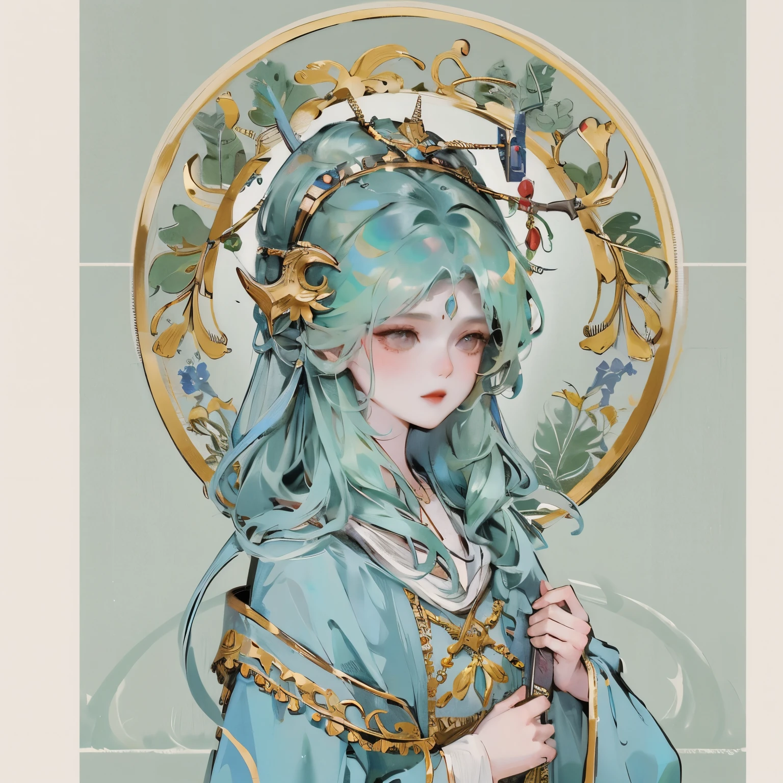 1Alchemy Girl, Light novel cover, Official Art, , , Ancient Saudi wreath, Kushat Kulenz Key Women in Art, Shadowverse Style