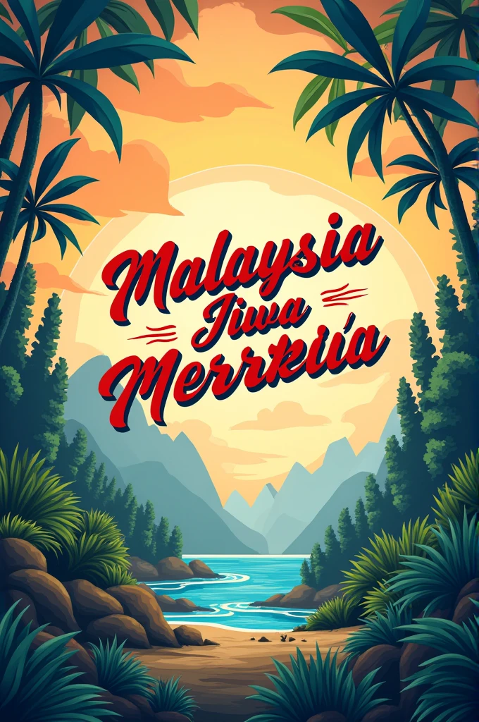 A drawable patriotic poster with the topic of 'malaysia madani jiwa merdeka', include the words 'malaysia madani jiwa merdeka' in it make it good as it is used for a competition