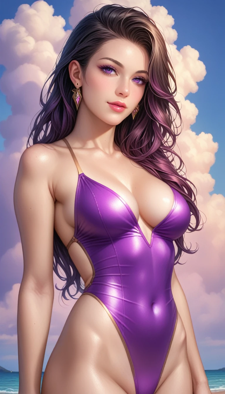 score_9, score_8_superior, score_7_superior, High-resolution CG illustration,A masterpiece in 32K resolution,Highest quality,it is really amazing,Very detailed,Ultra-high resolution,Ultra-realistic,Realistic,Increased depth of field,Cinematic lighting,
Elegant mature Japanese woman,
Straight long hair with black hair,Ultra-detailed and beautiful face,Calm and gentle look,Translucent white skin,Realistic skin texture,Great proportions,
High leg swimsuit,
Summery design,Chic color scheme,Beautiful and delicate decoration,Detailed fabric texture,
Dark skies before the storm,Dark clouds covering the dark sky,Thunderclouds rolling in,Coastline at night,Stormy seas,delay々A desolate sandy beach that continues,
Cinematic Angle,