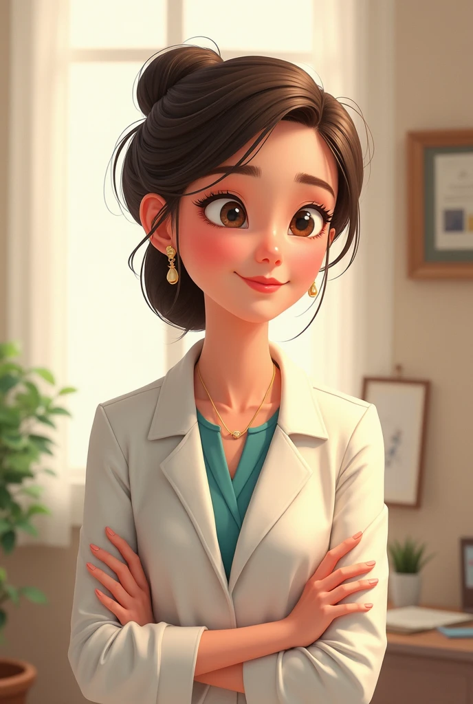 female psychologist from the private university of the north animated tender, let it be a drawing, with the theme of human talent management