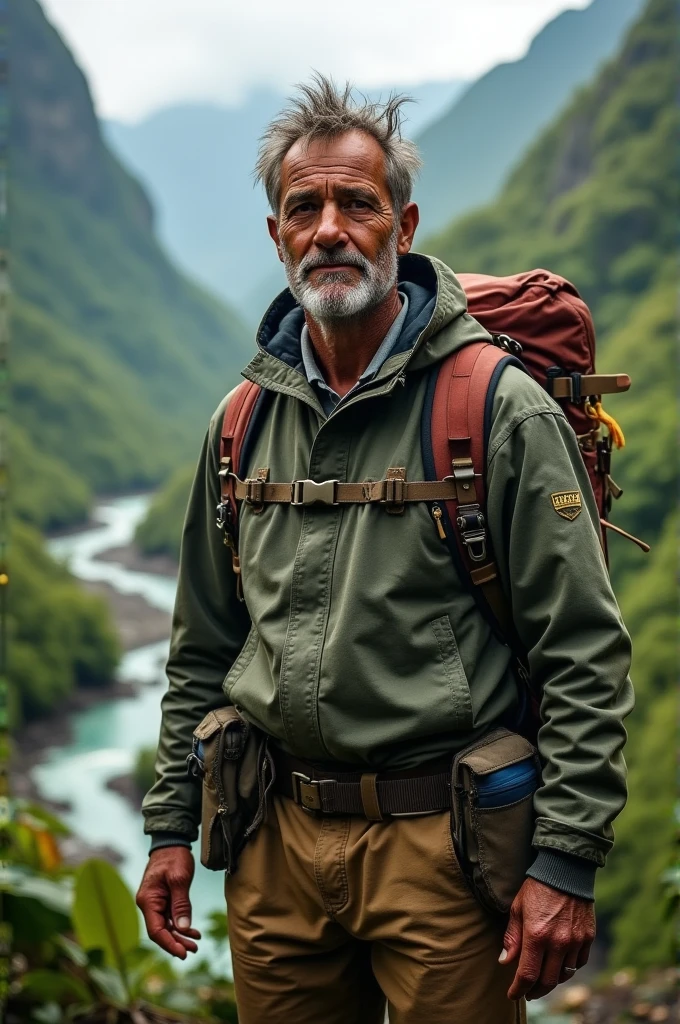 Create an image of an adventure tourism guide in Colombia 
