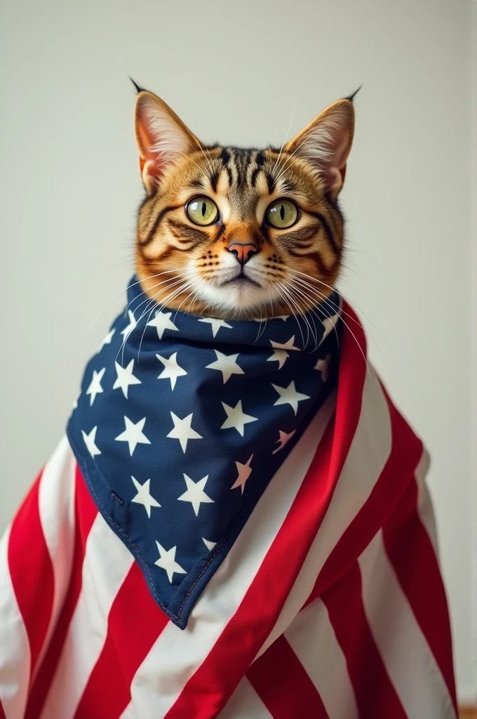 America flag on cat