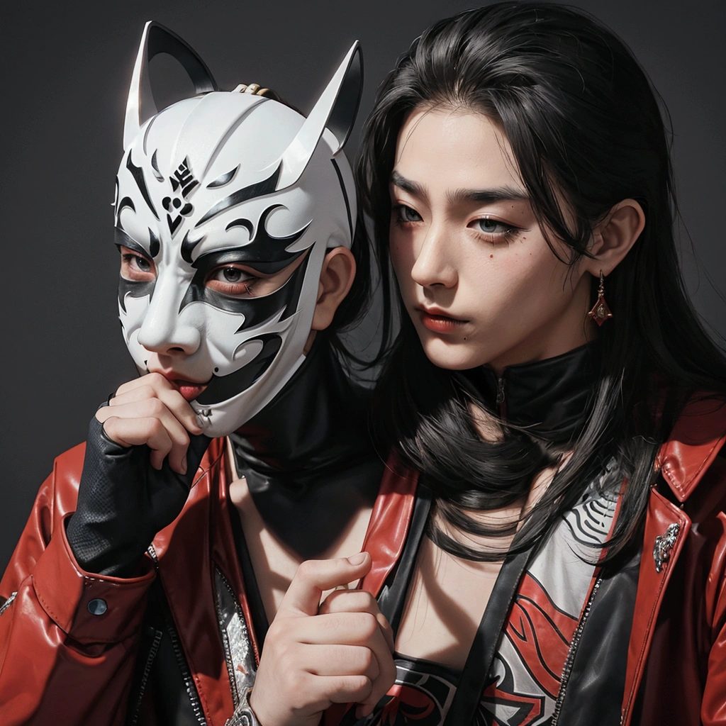 Masked wrestler picks his nose