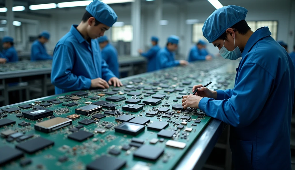 Mobile phones are manufactured through a complex process that involves multiple stages, from design and prototyping to mass production. Here's an overview of the main steps involved in mobile phone manufacturing:

### 1. **Design and Prototyping**
   - **Concept and Design:** The process begins with the design phase, where the phone's features, specifications, and aesthetics are decided. Engineers and designers work together to create a blueprint for the device.
   - **Prototyping:** A prototype is created to test the design, materials, and functionality. This step helps in identifying any issues before mass production.

### 2. **Sourcing Materials**
   - **Raw Materials:** Mobile phones require various materials, including metals like aluminum and copper, rare earth elements, plastics, and glass. These materials are sourced from suppliers around the world.
   - **Components:** Components such as processors, memory chips, displays, batteries, cameras, and sensors are sourced from specialized manufacturers. Companies like Qualcomm, Samsung, and Sony supply key components for many devices.

### 3. **Assembly of Components**
   - **PCB Manufacturing:** The Printed Circuit Board (PCB) is the heart of the mobile phone, connecting all the electronic components. The PCB is manufactured and populated with microchips, resistors, capacitors, and other electronic components through processes like surface-mount technology (SMT).
   - **Component Assembly:** The individual components, such as the processor, memory, and sensors, are attached to the PCB. Automated machines are often used for precision and efficiency.
   - **Display and Battery Assembly:** The display screen and battery are integrated into the phone's frame. The display assembly is particularly delicate, requiring precision to ensure it functions correctly.
   - **Final Assembly:** The phone’s casing is assembled, enclosing all the components. The buttons, camera modules, and other external parts are added.