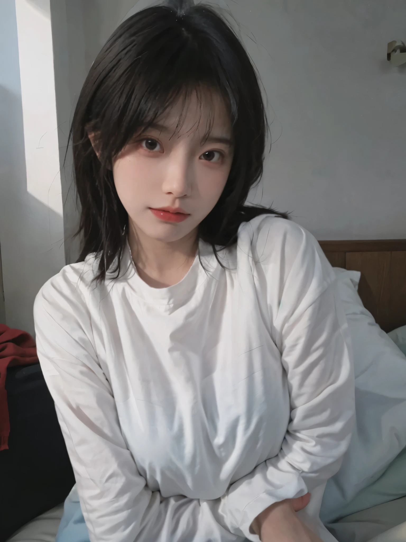 Best quality,masterpiece,Ultra-high resolution,(Photo Realism:1.4),Girl,Sexy,cute,(shirt:1.2),(Big breasts:1.3),(whole body:1.4)