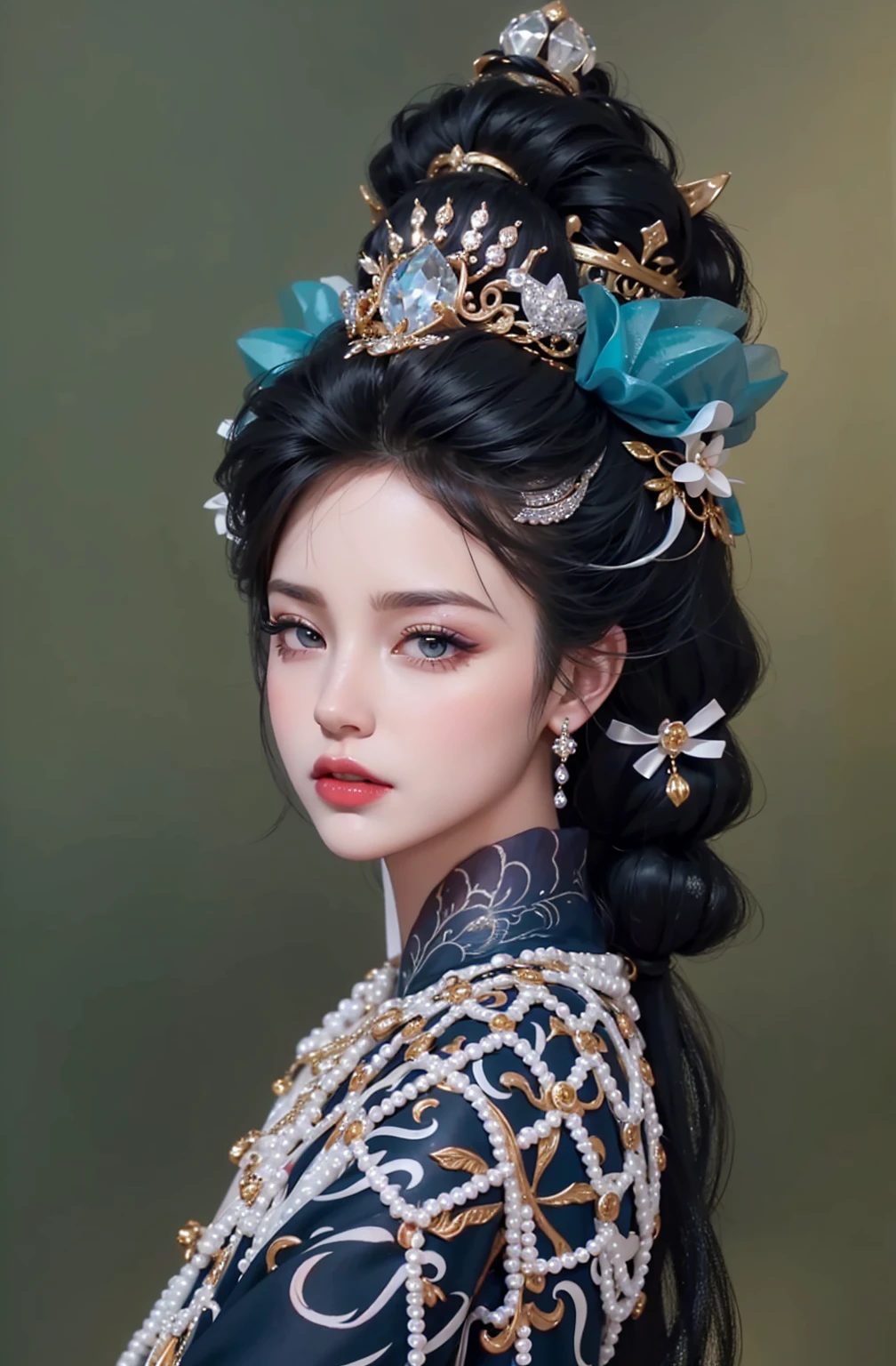 Royal sisters,Exquisite eyes,Frozen Queen,Put the crown on your head,Detailed facial expressions body,Tall and big,Glamorous characters,Leg length,4K,HD,Sensual,White translucent lace,白皙full image,Little cherry mouth,Beautiful and lovely,full image,Glossy Gel Coat,Vampire Queen in luxurious robes,Have a tattoo(Intricate tattoo designs),Ice Princess,Rich facial details,Gold diamonds,Luxurious and exquisite jewelry,
