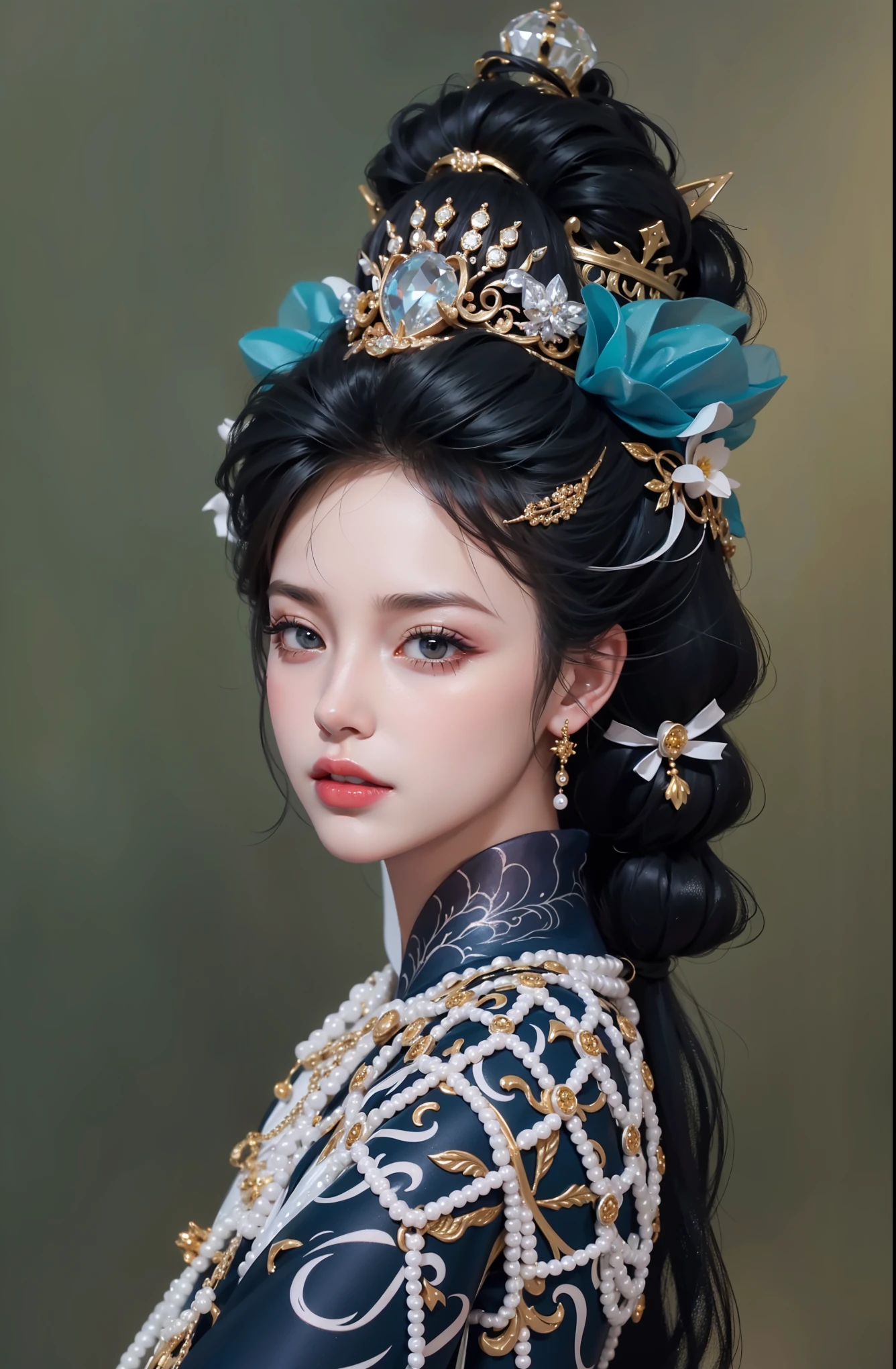 Royal sisters，Exquisite eyes，Frozen Queen，Put the crown on your head，Detailed facial expressions body，Tall and big，Glamorous characters，Leg length，4K，HD，Sensual，White translucent lace，白皙full image，Little cherry mouth，Beautiful and lovely，full image，Glossy Gel Coat，Vampire Queen in luxurious robes，Have a tattoo(Intricate tattoo designs)，Ice Princess，Rich facial details，Gold diamonds，Luxurious and exquisite jewelry，