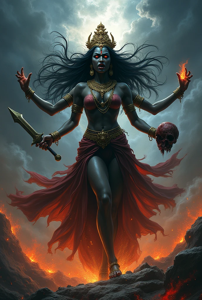 Angry maa kali
Make it more angry
Wear it full clothes
Make it more angry with God shiv