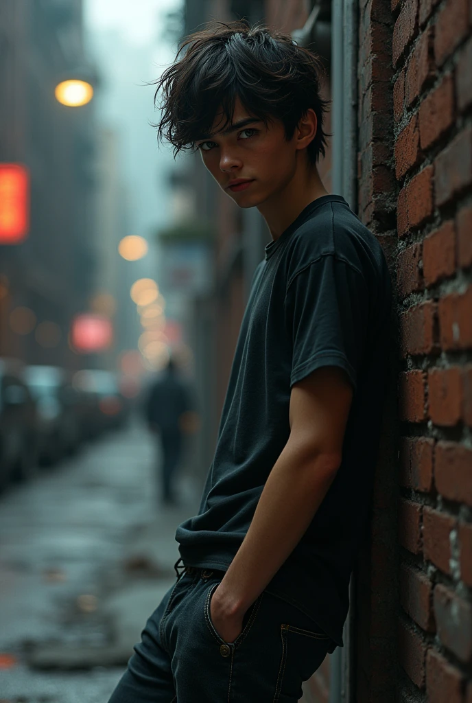 AdultBoy with brown street hair whitebody havegreyeyes
