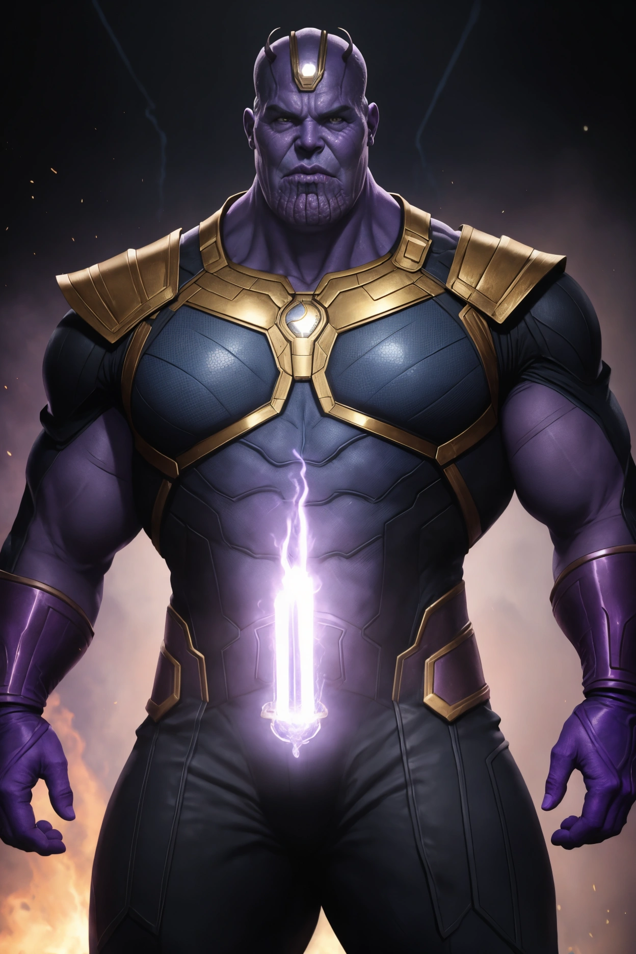 Thanos heat is very big and body is 2 years baby boy 