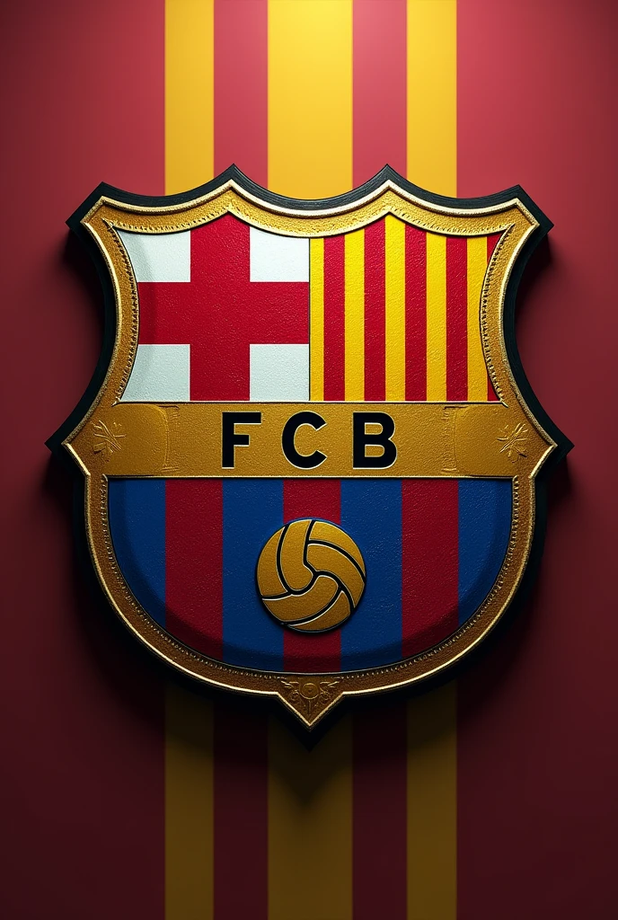 Football shield with a small eagle in the colours of Catalonia