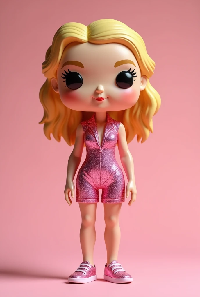 funko pop blonde woman with a pink glitter set her name is Olivia Annenberg