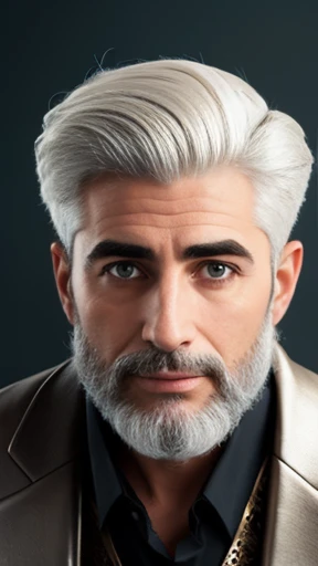 A biblical Jewish man with stylish platinum hair, focus on the face