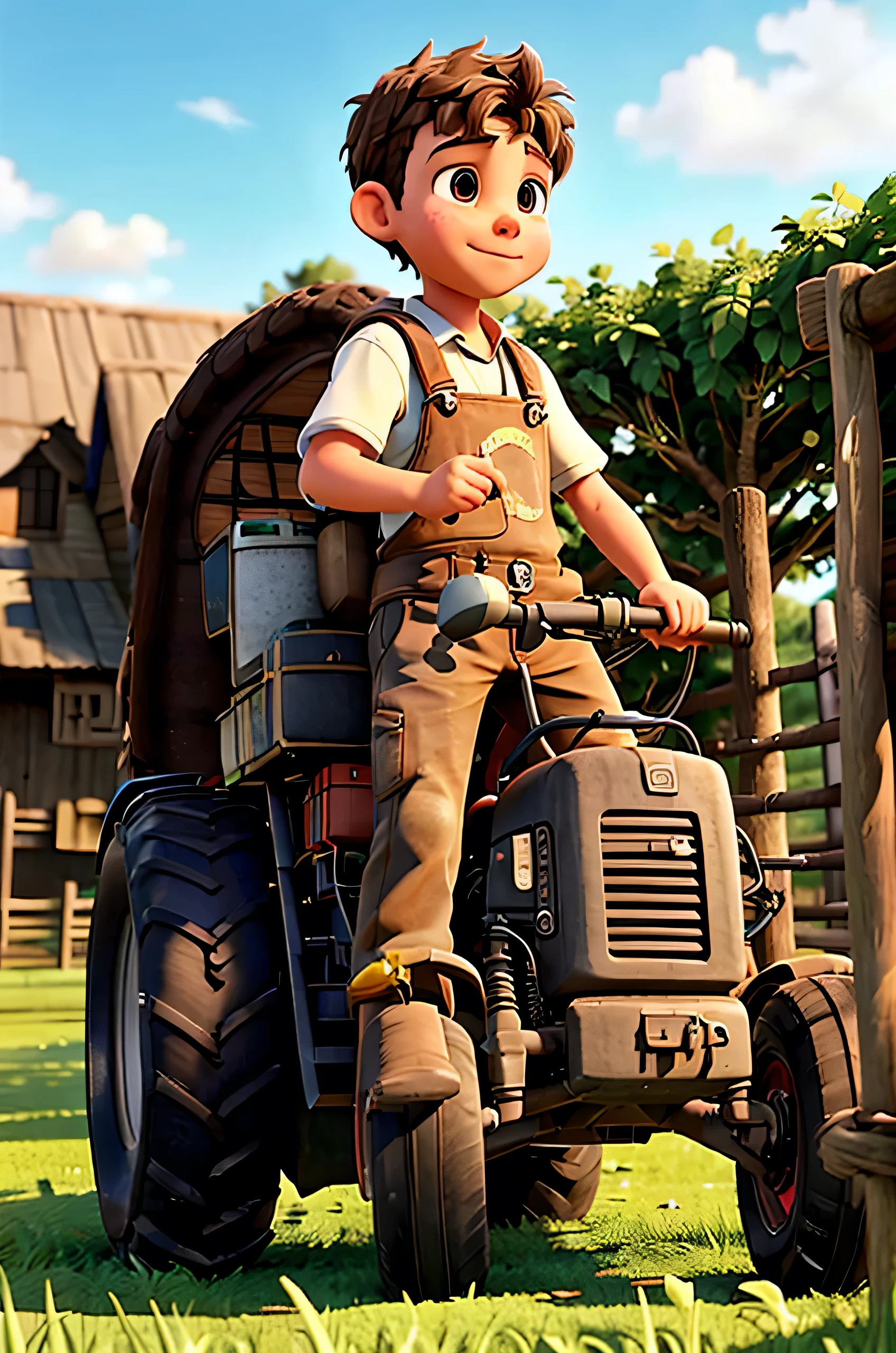a boy farming