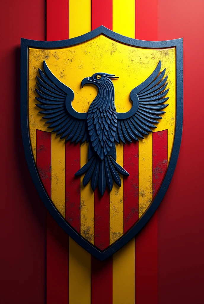 Football shield with an eagle, with the colors of Catalonia