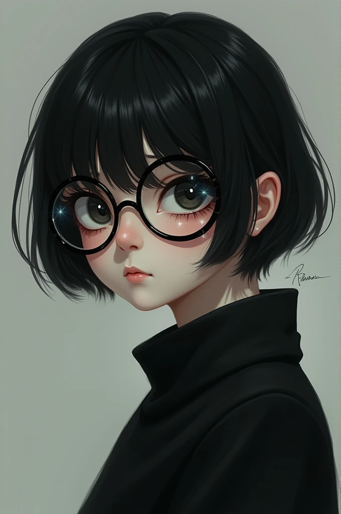 Youngh, blacksad, of round glasses.
