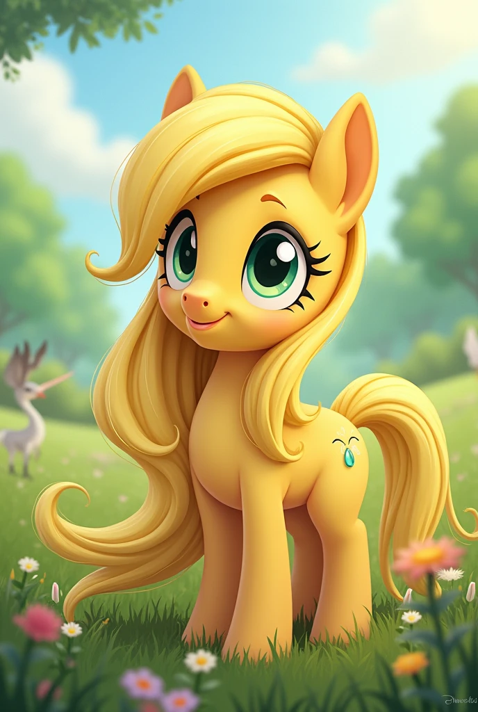 Crie uma versão Humana da personagem Fluttershy do desenho my Little Pony