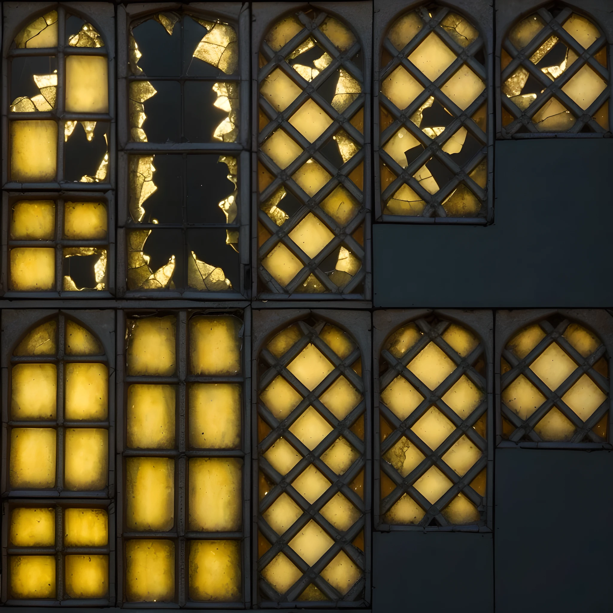 broken glass, old glass, medieval windows, glass, windows, cracks, dirt