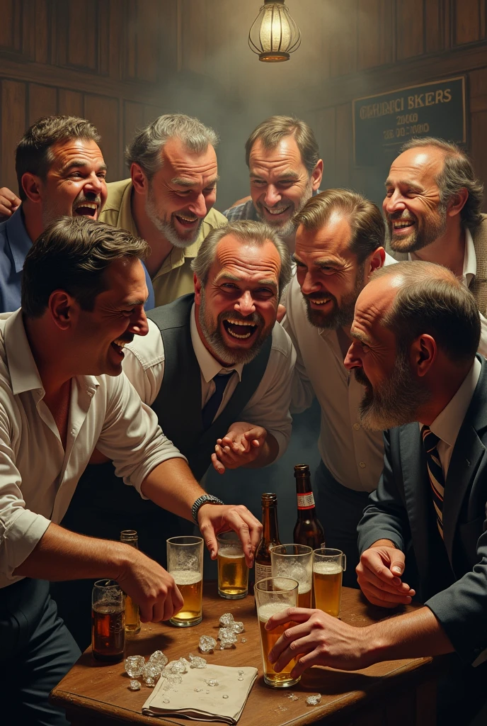 Men on a drinking binge 