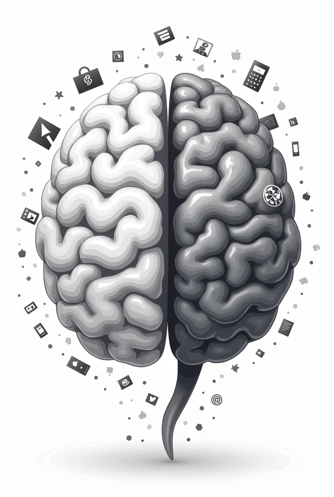 vector of a brain after and before which was after concerned about facebook,instagram,youtube,whats app but before which concerned with the development of the country, how to reduce corruption, cleanliness of the roads